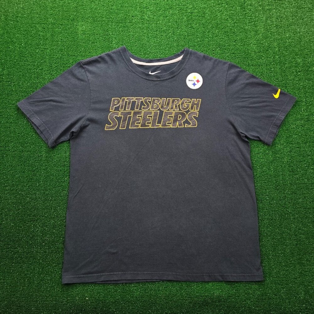 Pittsburgh Steelers Tshirt Mens Large Black Short Sleeve Nike NFL Football